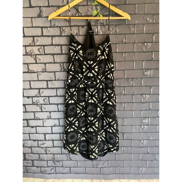 Madewell Black 100% Silk Medallion Spaghetti Strap Racer Back Sundress 2 - Picture 3 of 7